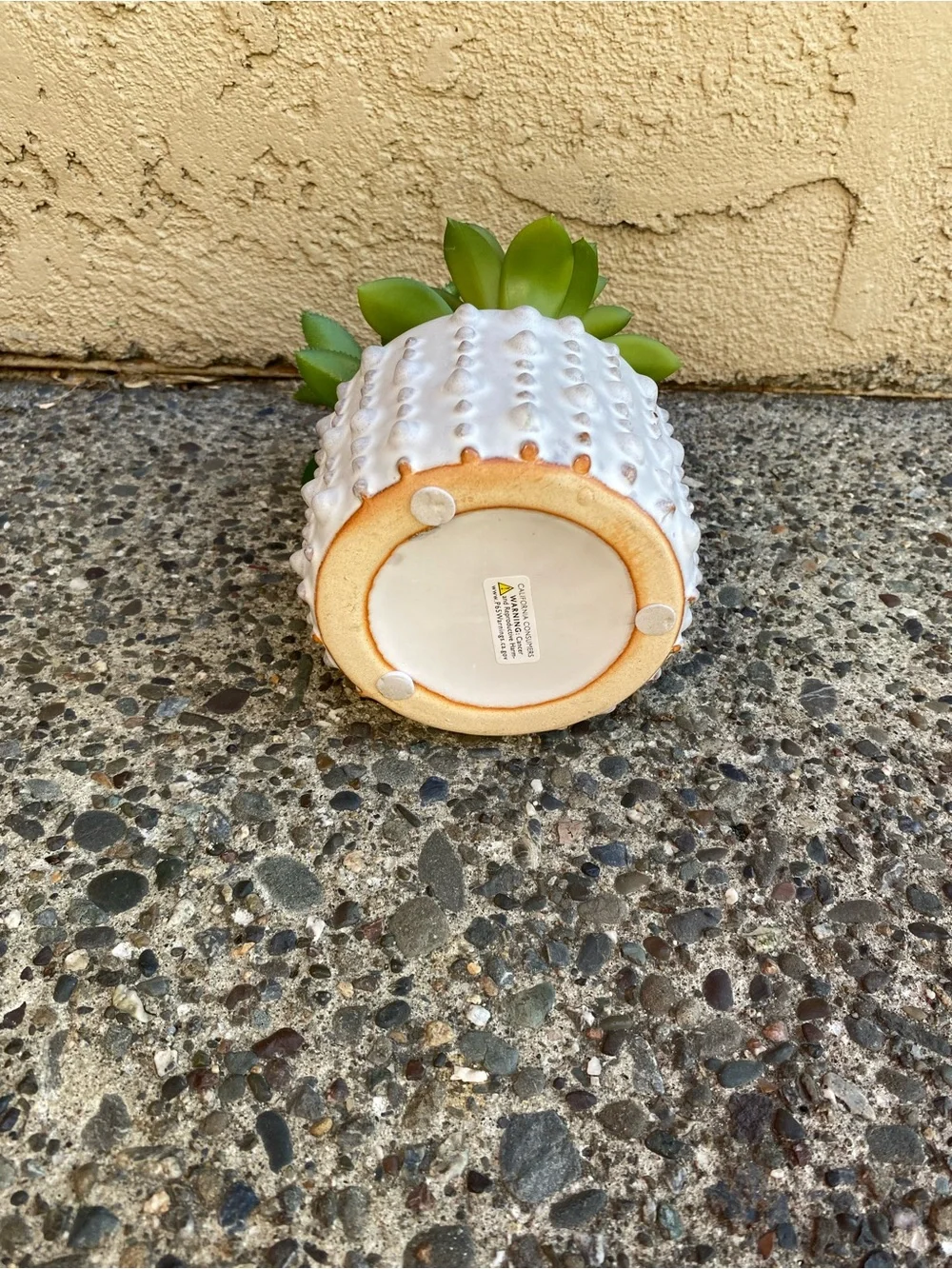 White Ceramic Succulent Planter with Green Faux Succulents